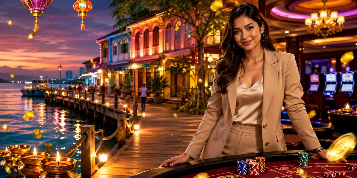 Suasana kasino hiburan di Penang yang menampilkan permainan baccarat live